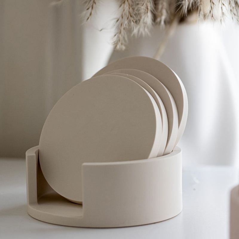 5pcs Round Coaster Silicone Mo - огляд і ціна Coaster Mold Round