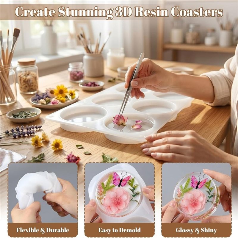 [ABFI!】 Resin Molds For DIY Ep - огляд і ціна Coaster Mold Round
