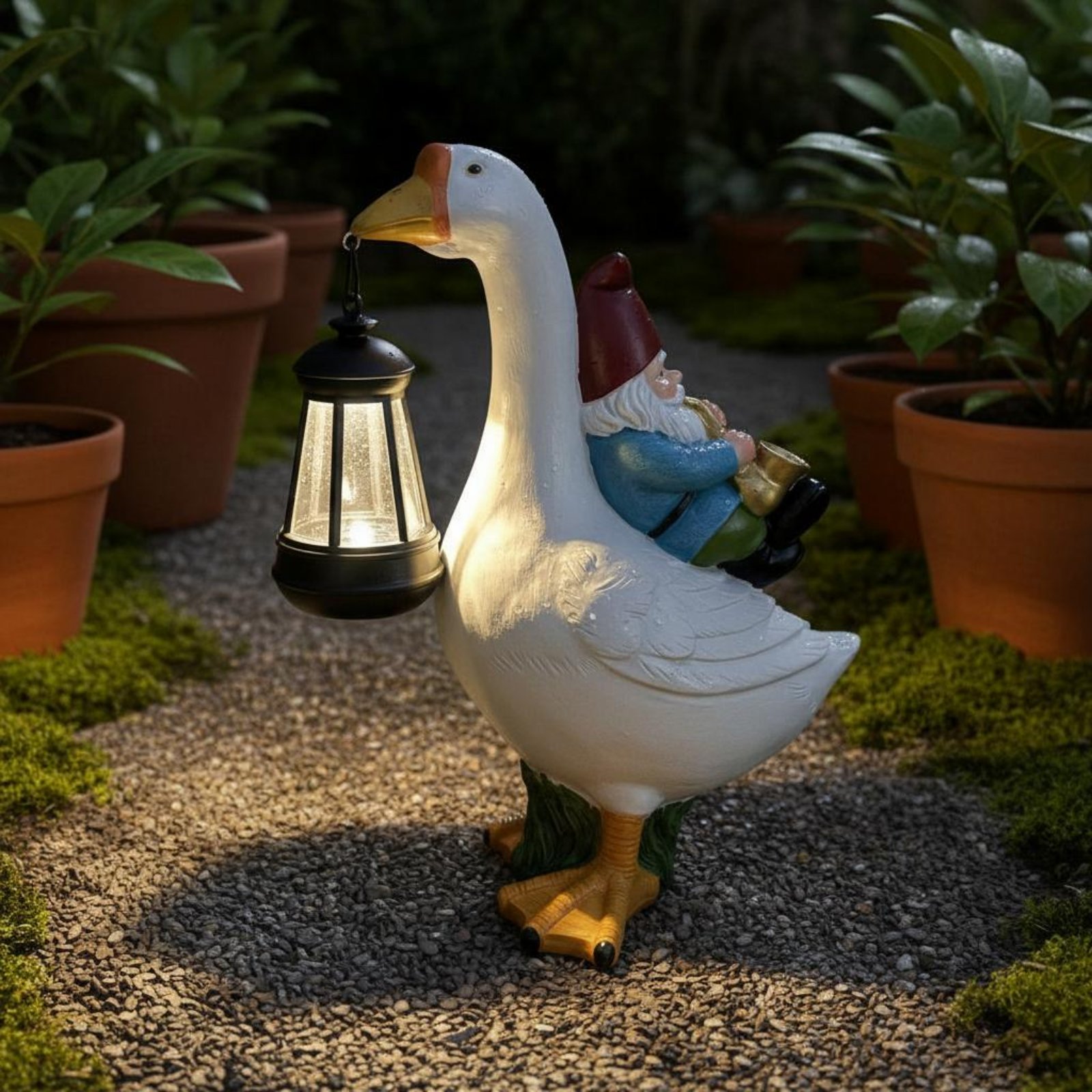 Gnome Riding Goose Statue Weat - огляд і ціна Crafting Resin